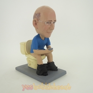 Picture of Custom Bobblehead Doll: Male Sitting On The Toilet