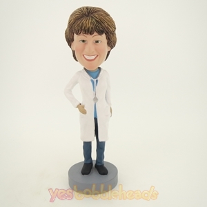 Picture of Custom Bobblehead Doll: Female Doctor with White Gown