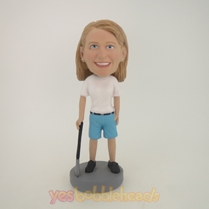 Picture of Custom Bobblehead Doll: Woman Holding Golf Club