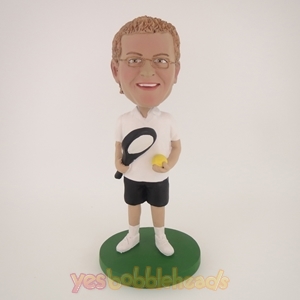 Picture of Custom Bobblehead Doll: White T-Shirt Tennis Player