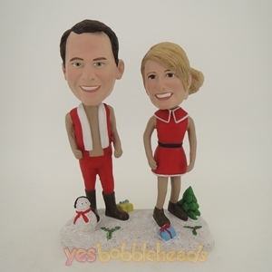 Picture of Custom Bobblehead Doll: Happy Christmas Couple
