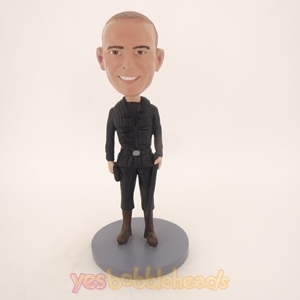 Picture of Custom Bobblehead Doll: Military Armed Man In Black