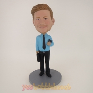 Picture of Custom Bobblehead Doll: Business Man With Something In Both Hands