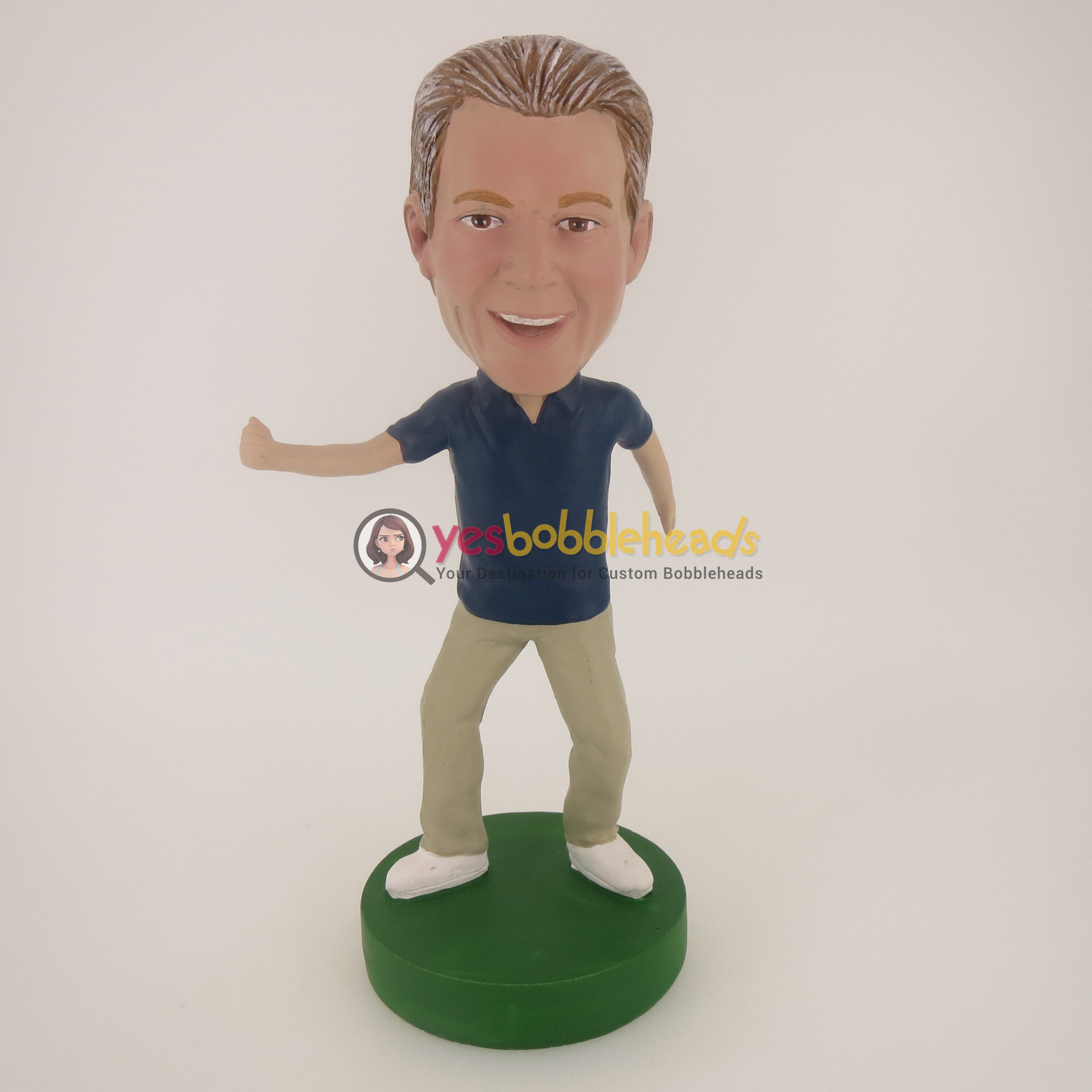 Picture of Custom Bobblehead Doll: Casual Man Happily Excercising