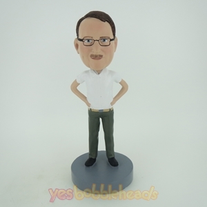 Picture of Custom Bobblehead Doll: Casual Man With Arms Akimbo