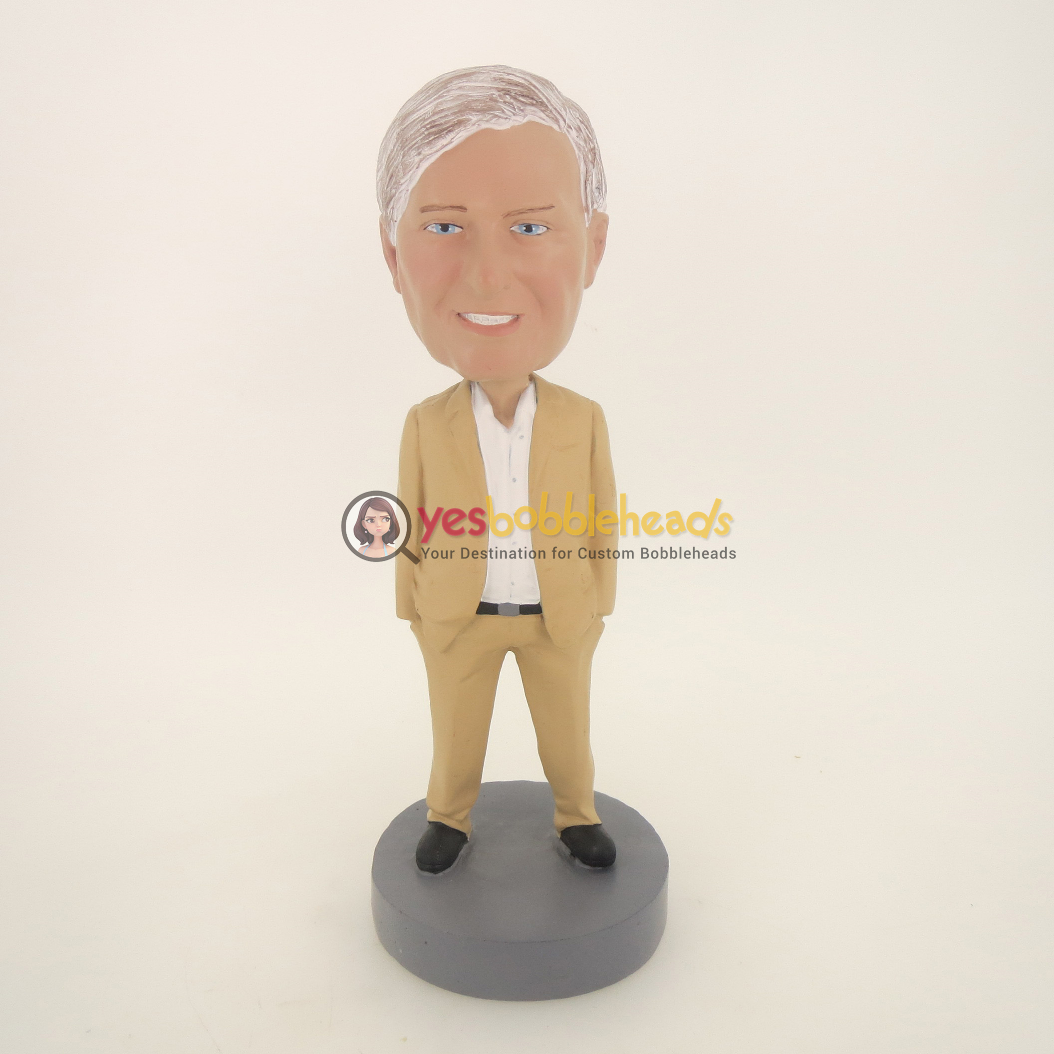 Picture of Custom Bobblehead Doll: Man In Pure Beige Suit