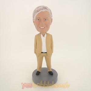 Picture of Custom Bobblehead Doll: Man In Pure Beige Suit