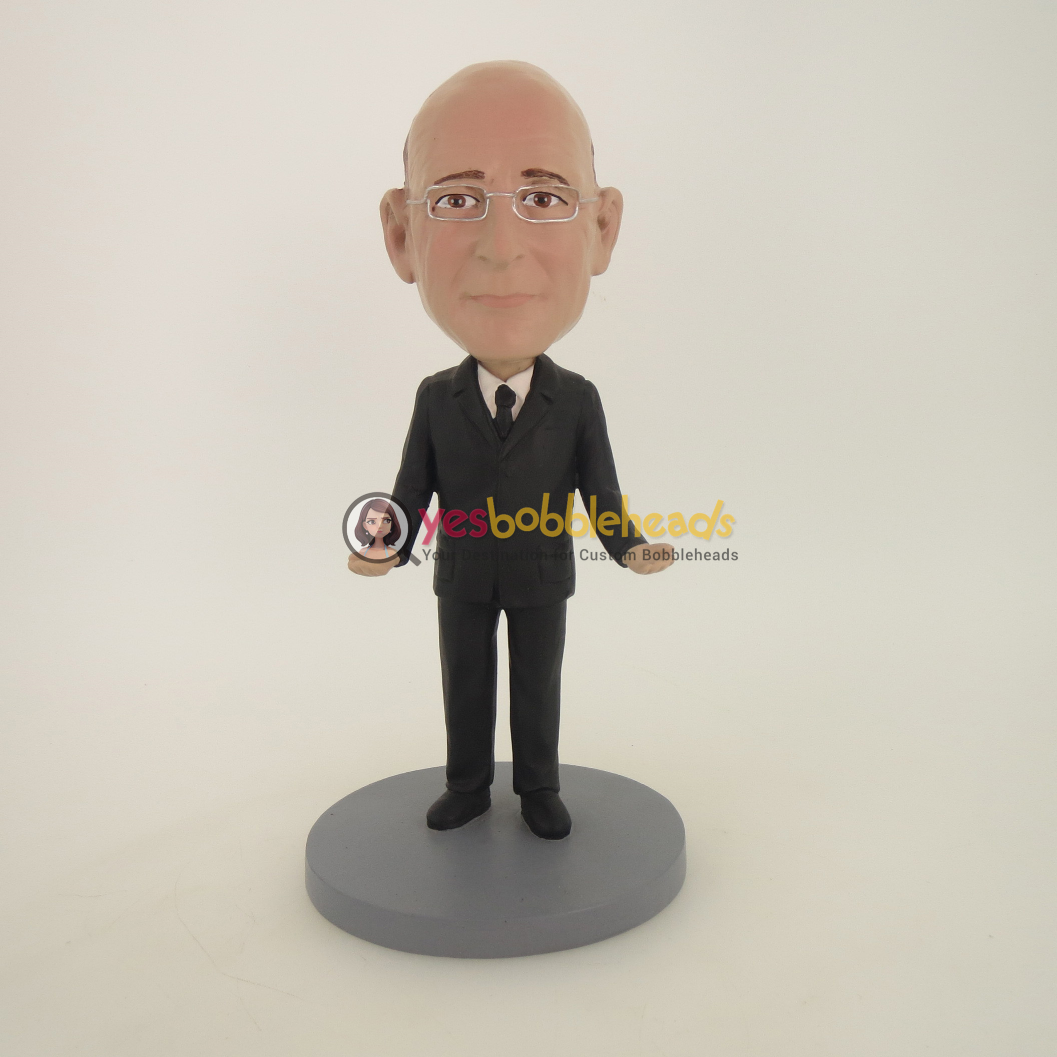 Picture of Custom Bobblehead Doll: Old Man In Pure Black