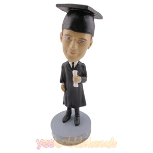 Picture of Custom Bobblehead Doll: Male Graduate Holding Degree