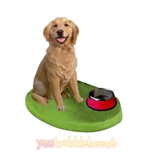 Picture of Custom Bobblehead Doll: Pet Dog Golden Retriever displaying Dogbowl