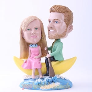 Picture of Custom Bobblehead Doll: Couple on Banana Boat