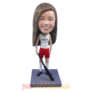 Picture of Custom Bobblehead Doll: Happy Girl Hockey Player